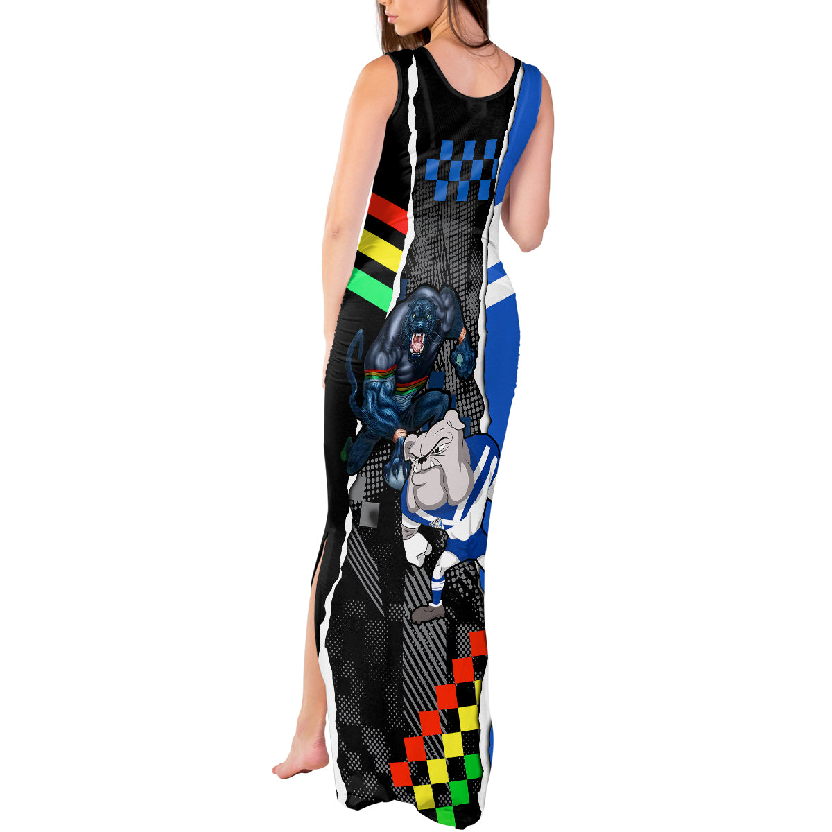 custom-nrl-combine-bulldogs-and-panthers-tank-maxi-dress