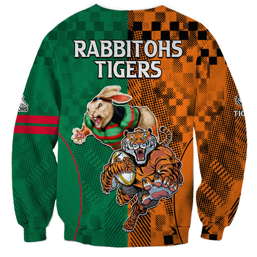 Wests Tigers and Rabbitohs Rugby Sweatshirt Sporty Style LT9