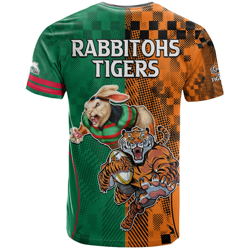 Wests Tigers and Rabbitohs Rugby T Shirt Sporty Style LT9