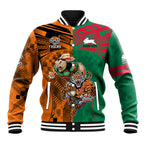 Custom Wests Tigers and Rabbitohs Rugby Baseball Jacket Sporty Style LT9