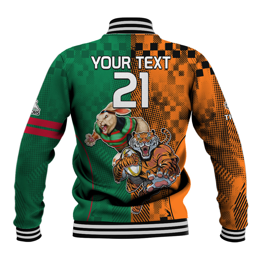 Custom Wests Tigers and Rabbitohs Rugby Baseball Jacket Sporty Style LT9