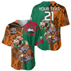 Custom Wests Tigers and Rabbitohs Rugby Baseball Jersey Sporty Style LT9