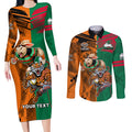 Custom Wests Tigers and Rabbitohs Rugby Couples Matching Long Sleeve Bodycon Dress and Long Sleeve Button Shirts Sporty Style LT9