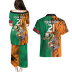 Custom Wests Tigers and Rabbitohs Rugby Couples Matching Puletasi Dress and Hawaiian Shirt Sporty Style LT9