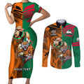 Custom Wests Tigers and Rabbitohs Rugby Couples Matching Short Sleeve Bodycon Dress and Long Sleeve Button Shirts Sporty Style LT9
