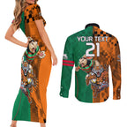 Custom Wests Tigers and Rabbitohs Rugby Couples Matching Short Sleeve Bodycon Dress and Long Sleeve Button Shirts Sporty Style LT9