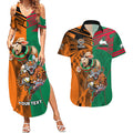 Custom Wests Tigers and Rabbitohs Rugby Couples Matching Summer Maxi Dress and Hawaiian Shirt Sporty Style LT9
