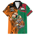 Custom Wests Tigers and Rabbitohs Rugby Hawaiian Shirt Sporty Style LT9