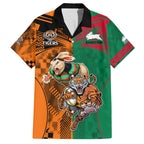 Custom Wests Tigers and Rabbitohs Rugby Hawaiian Shirt Sporty Style LT9