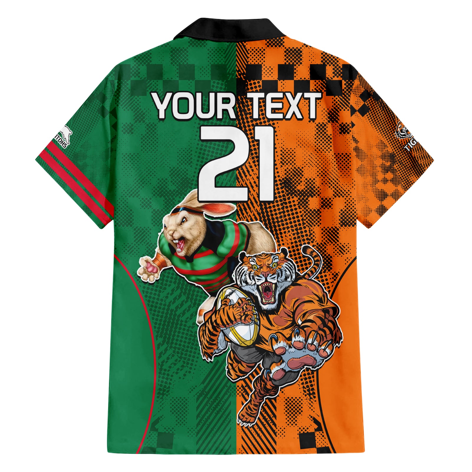 Custom Wests Tigers and Rabbitohs Rugby Hawaiian Shirt Sporty Style LT9