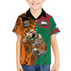 Custom Wests Tigers and Rabbitohs Rugby Hawaiian Shirt Sporty Style LT9