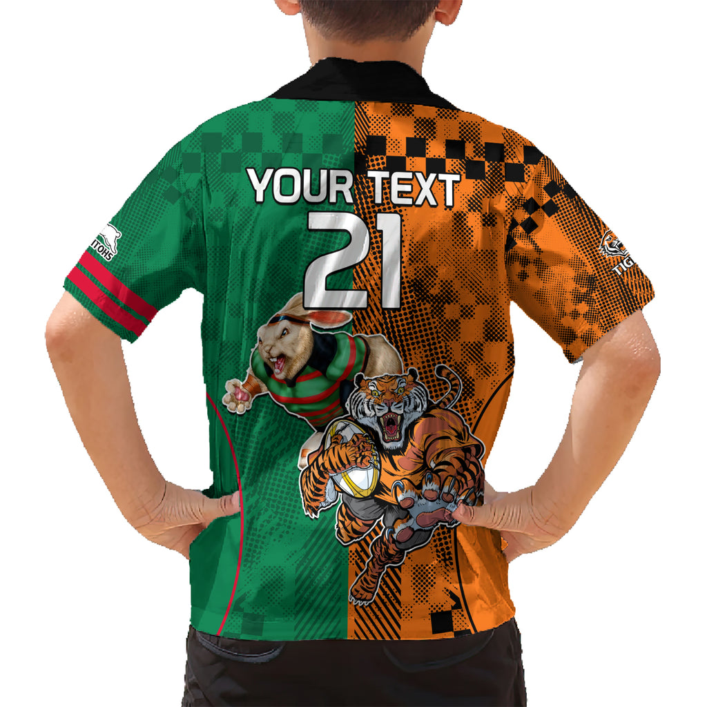 Custom Wests Tigers and Rabbitohs Rugby Hawaiian Shirt Sporty Style LT9