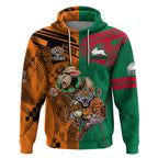 Custom Wests Tigers and Rabbitohs Rugby Hoodie Sporty Style LT9