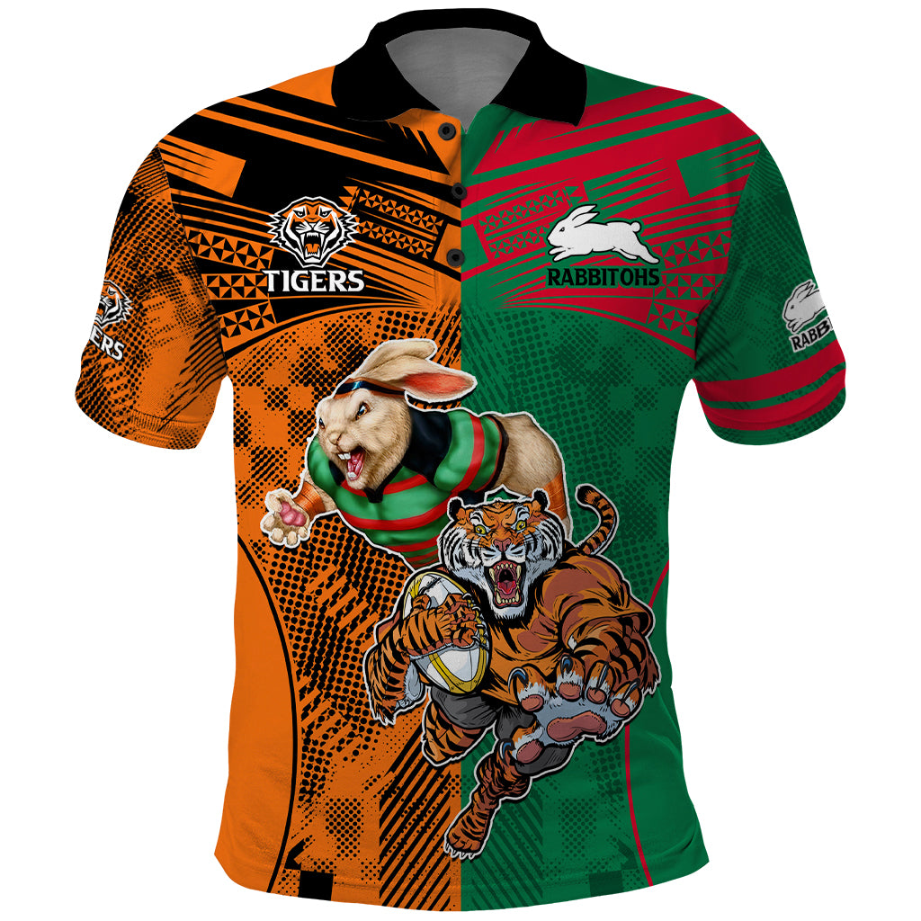 Custom Wests Tigers and Rabbitohs Rugby Polo Shirt Sporty Style LT9