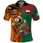 Custom Wests Tigers and Rabbitohs Rugby Polo Shirt Sporty Style LT9