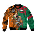 Custom Wests Tigers and Rabbitohs Rugby Sleeve Zip Bomber Jacket Sporty Style LT9