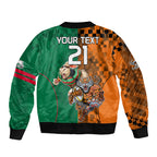 Custom Wests Tigers and Rabbitohs Rugby Sleeve Zip Bomber Jacket Sporty Style LT9