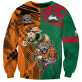 Custom Wests Tigers and Rabbitohs Rugby Sweatshirt Sporty Style LT9