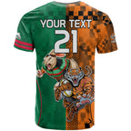 Custom Wests Tigers and Rabbitohs Rugby T Shirt Sporty Style LT9