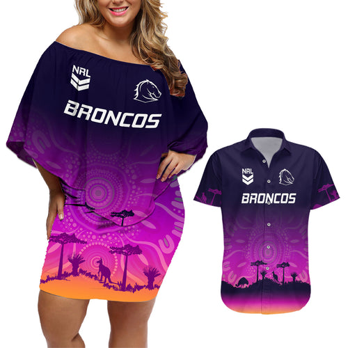 nrl-broncos-couples-matching-off-shoulder-short-dress-and-hawaiian-shirt-the-starry-night-indigenous-aboriginal