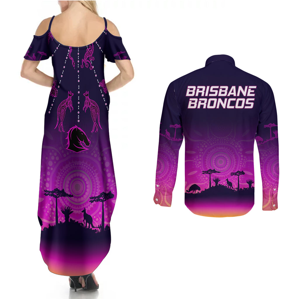 nrl-broncos-couples-matching-summer-maxi-dress-and-long-sleeve-button-shirts-the-starry-night-indigenous-aboriginal