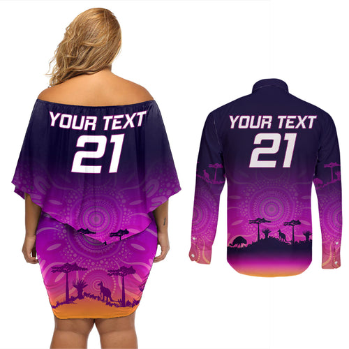 custom-nrl-broncos-couples-matching-off-shoulder-short-dress-and-long-sleeve-button-shirts-the-starry-night-indigenous-aboriginal