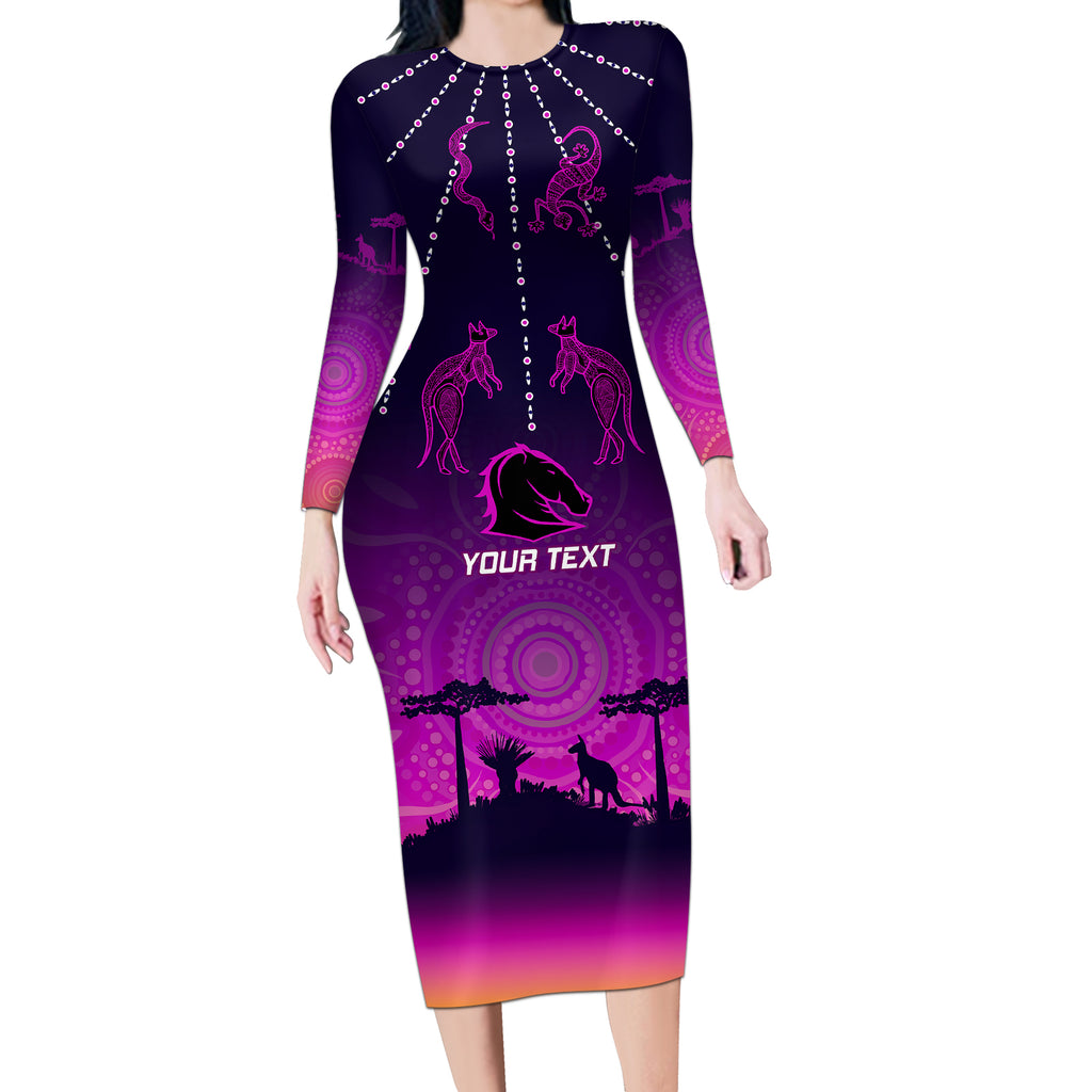 custom-nrl-broncos-long-sleeve-bodycon-dress-the-starry-night-indigenous-aboriginal