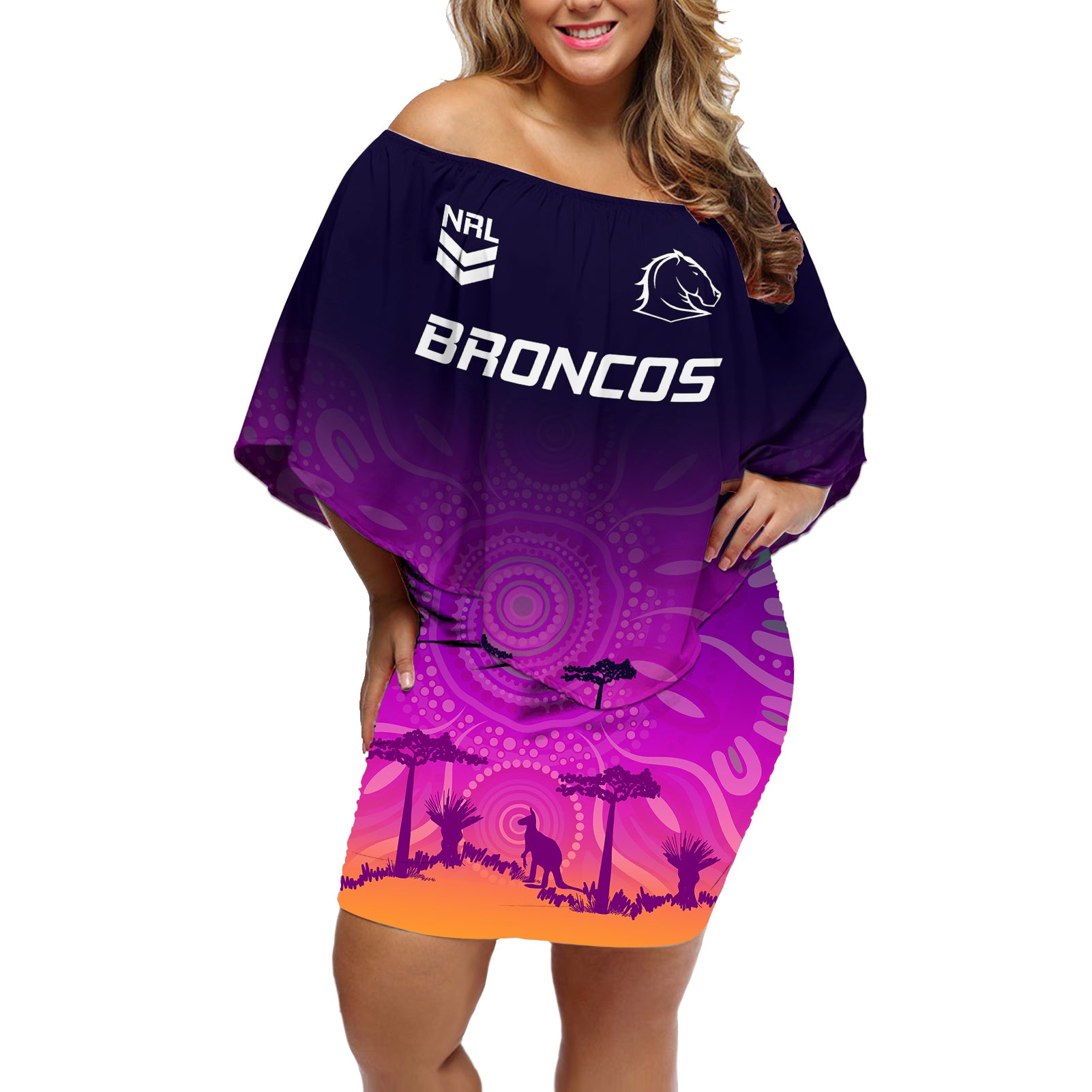 custom-nrl-broncos-off-shoulder-short-dress-the-starry-night-indigenous-aboriginal