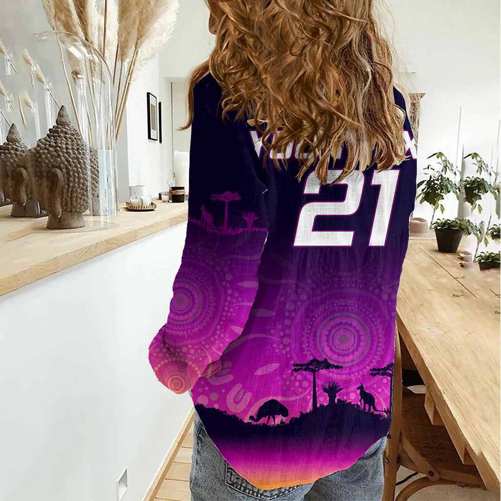 Custom NRL Broncos Women Casual Shirt The Starry Night Indigenous Aboriginal LT9