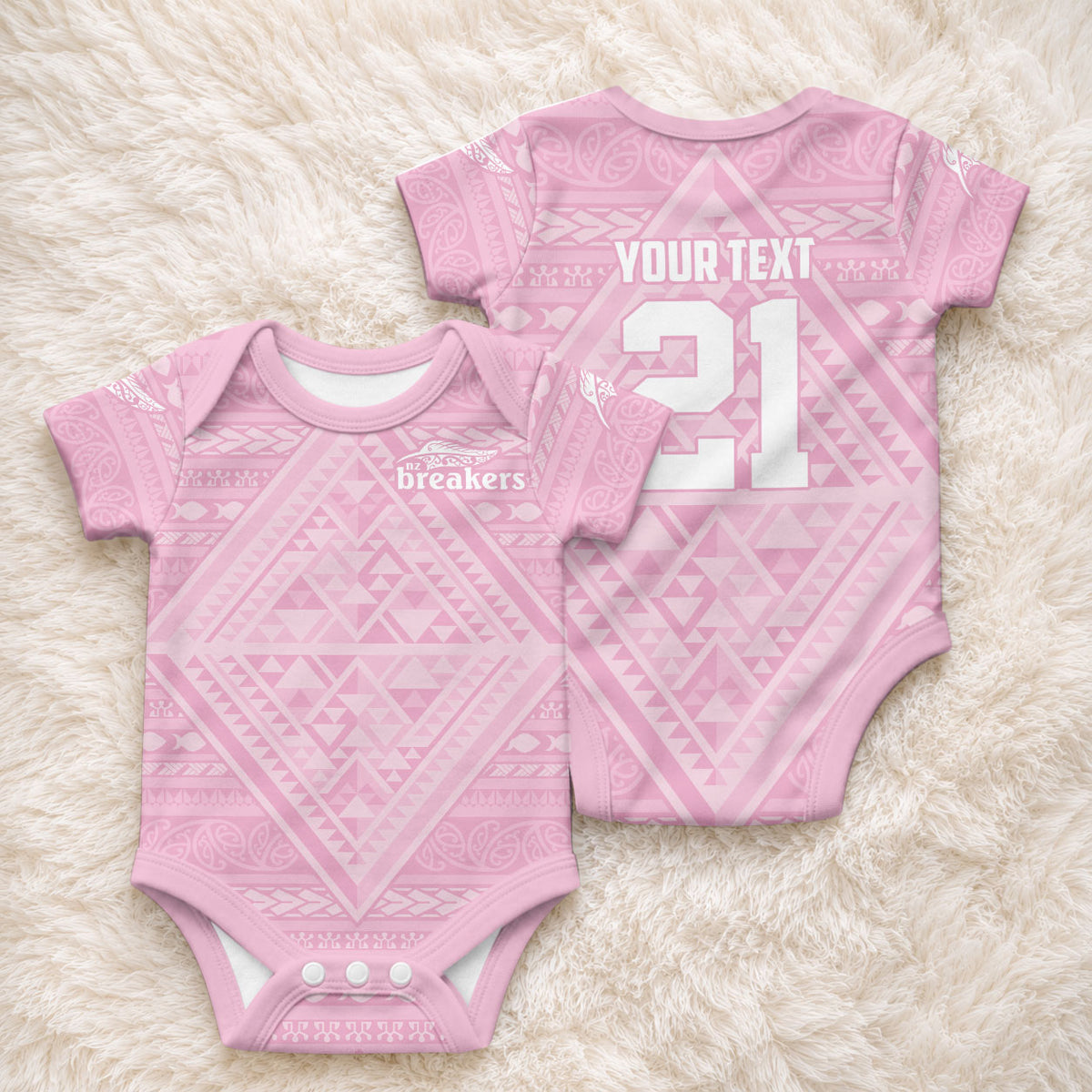 Custom New Zealand Basketball Indigenous Baby Onesie