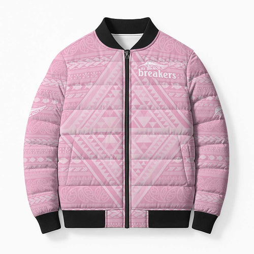 Custom New Zealand Basketball Indigenous Bomber Puffer Jacket - Aussie Hoodie