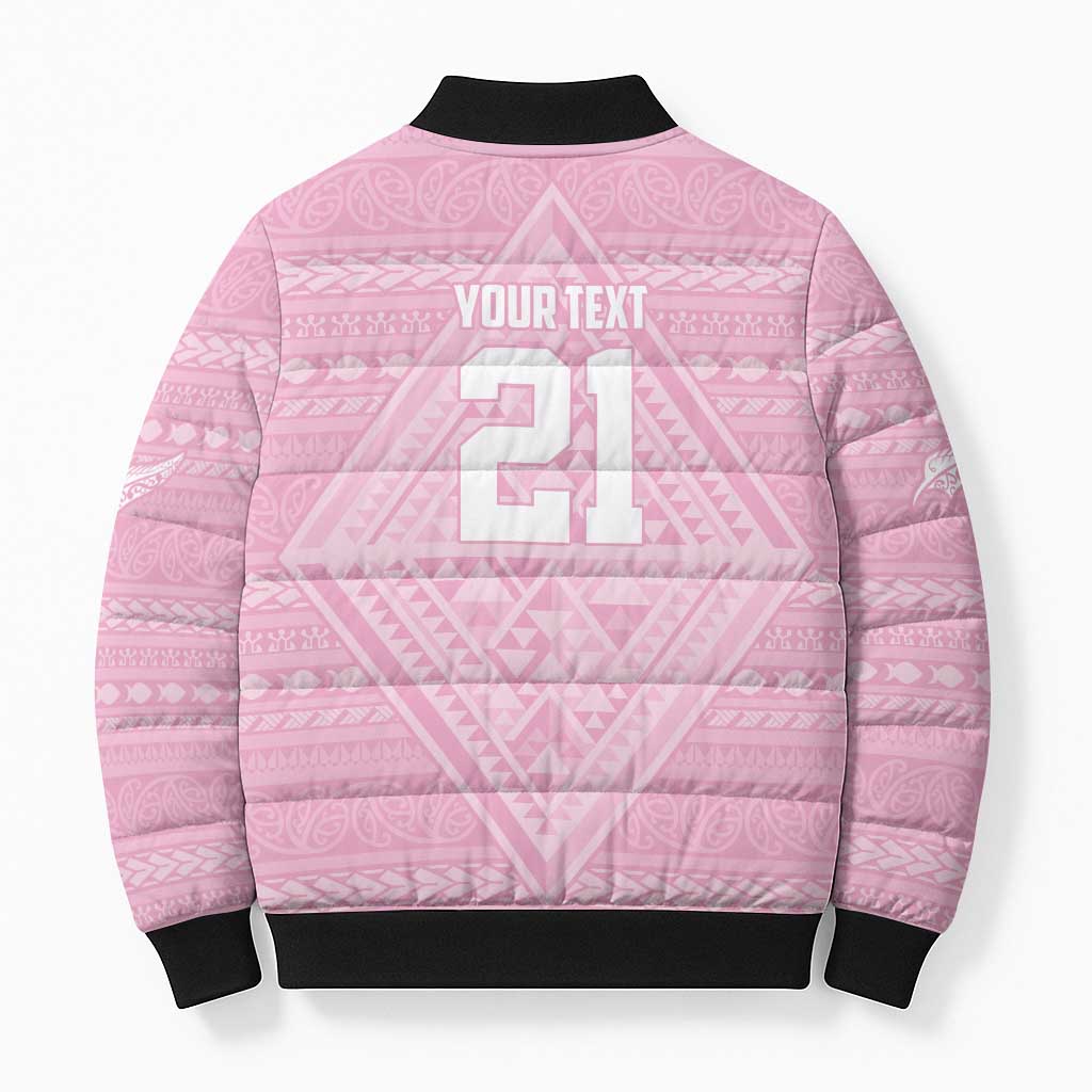 Custom New Zealand Basketball Indigenous Bomber Puffer Jacket - Aussie Hoodie