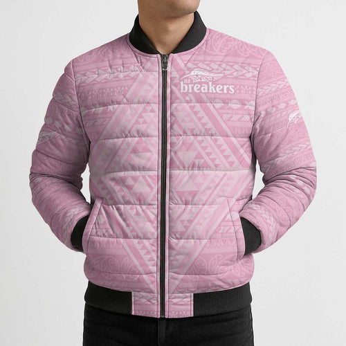 Custom New Zealand Basketball Indigenous Bomber Puffer Jacket - Aussie Hoodie