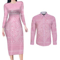 Custom New Zealand Basketball Indigenous Couples Matching Long Sleeve Bodycon Dress and Long Sleeve Button Shirt - Aussie Hoodie
