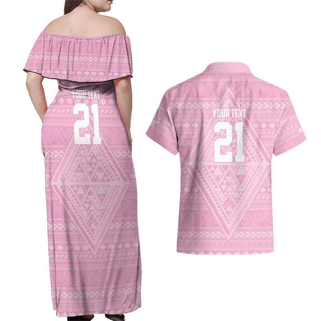 Custom New Zealand Basketball Indigenous Couples Matching Off Shoulder Maxi Dress and Hawaiian Shirt - Aussie Hoodie