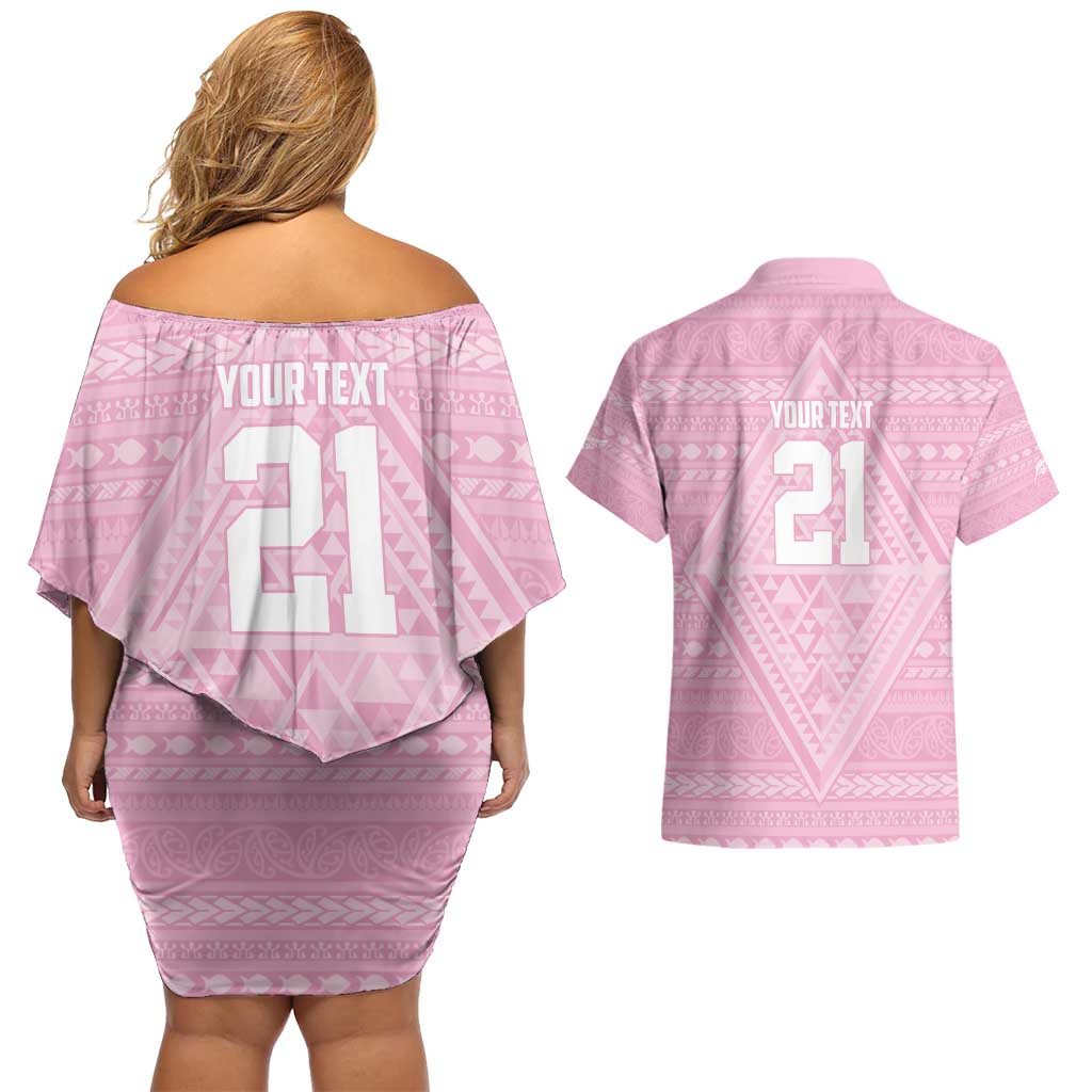 Custom New Zealand Basketball Indigenous Couples Matching Off Shoulder Short Dress and Hawaiian Shirt - Aussie Hoodie
