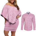 Custom New Zealand Basketball Indigenous Couples Matching Off Shoulder Short Dress and Long Sleeve Button Shirt - Aussie Hoodie