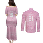 Custom New Zealand Basketball Indigenous Couples Matching Puletasi and Long Sleeve Button Shirt - Aussie Hoodie