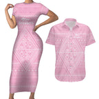 Custom New Zealand Basketball Indigenous Couples Matching Short Sleeve Bodycon Dress and Hawaiian Shirt - Aussie Hoodie