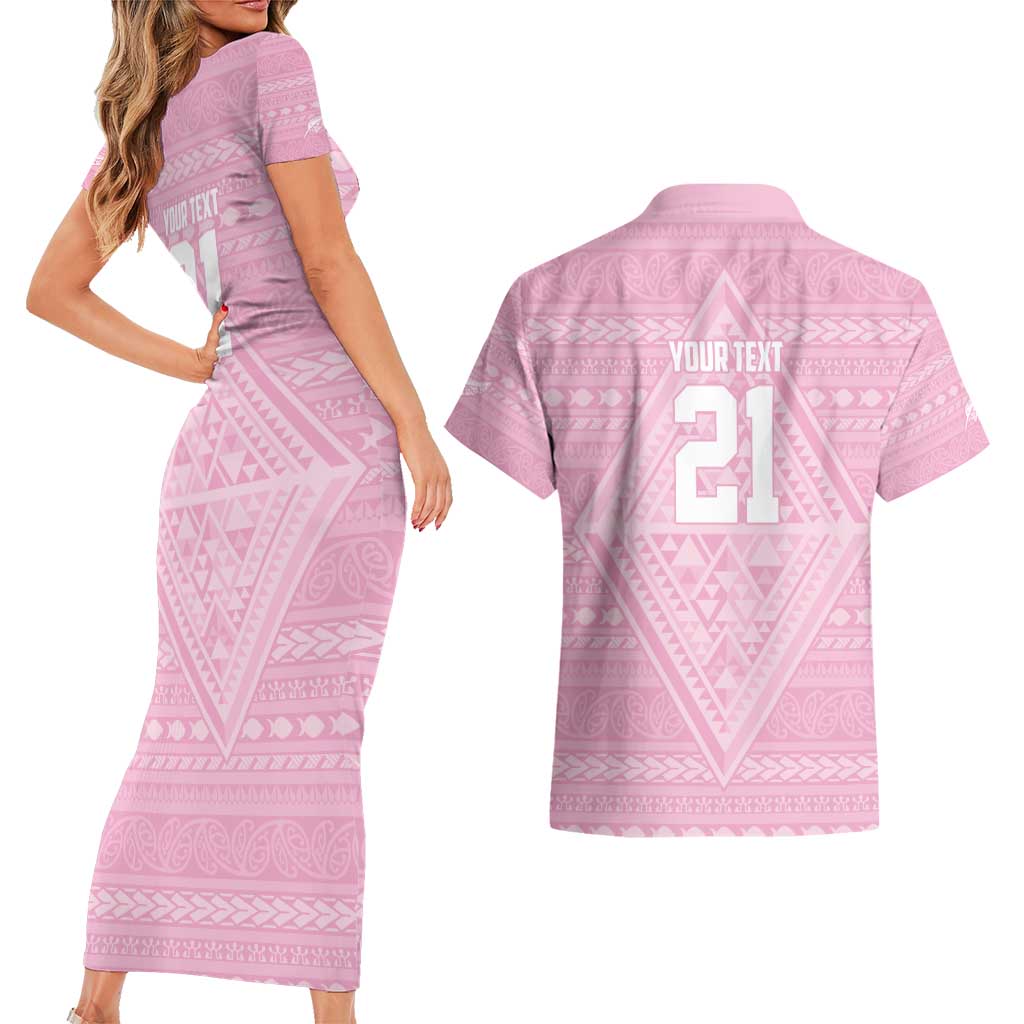 Custom New Zealand Basketball Indigenous Couples Matching Short Sleeve Bodycon Dress and Hawaiian Shirt - Aussie Hoodie