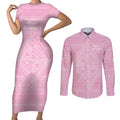 Custom New Zealand Basketball Indigenous Couples Matching Short Sleeve Bodycon Dress and Long Sleeve Button Shirt - Aussie Hoodie