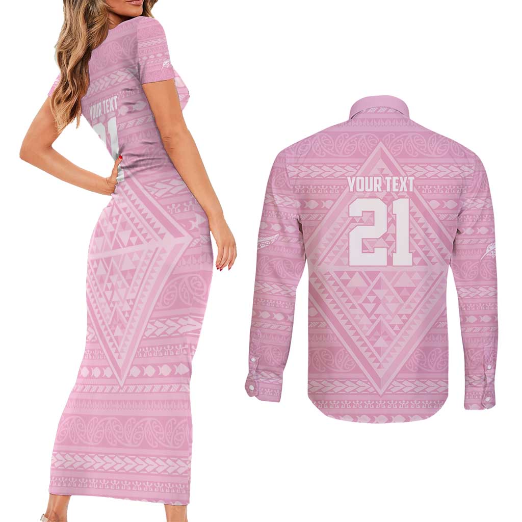 Custom New Zealand Basketball Indigenous Couples Matching Short Sleeve Bodycon Dress and Long Sleeve Button Shirt - Aussie Hoodie