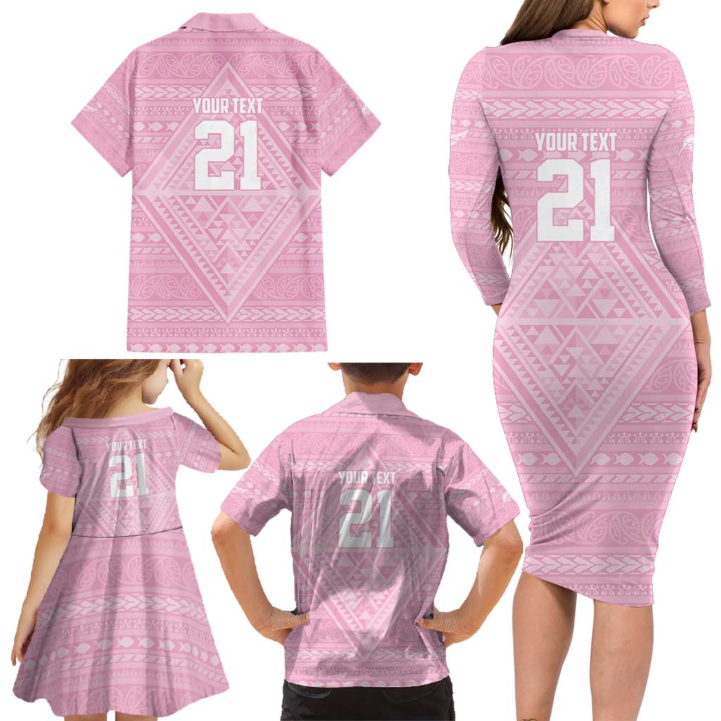 Custom New Zealand Basketball Indigenous Family Matching Long Sleeve Bodycon Dress and Hawaiian Shirt - Aussie Hoodie