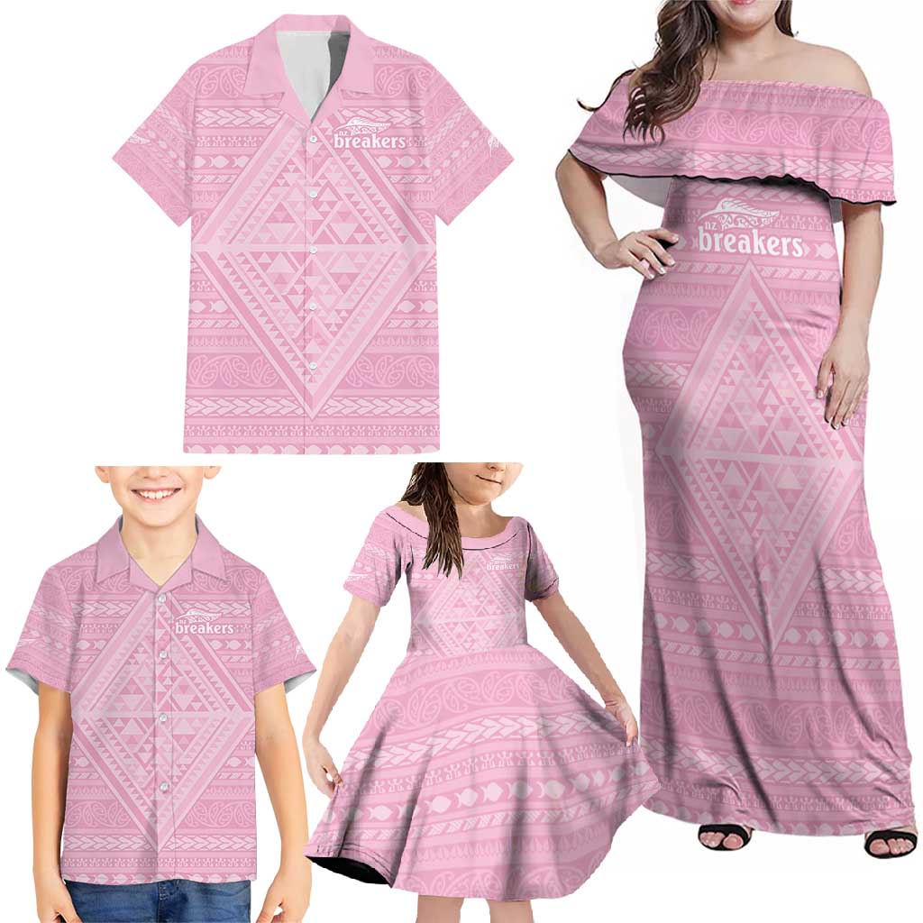 Custom New Zealand Basketball Indigenous Family Matching Off Shoulder Maxi Dress and Hawaiian Shirt - Aussie Hoodie