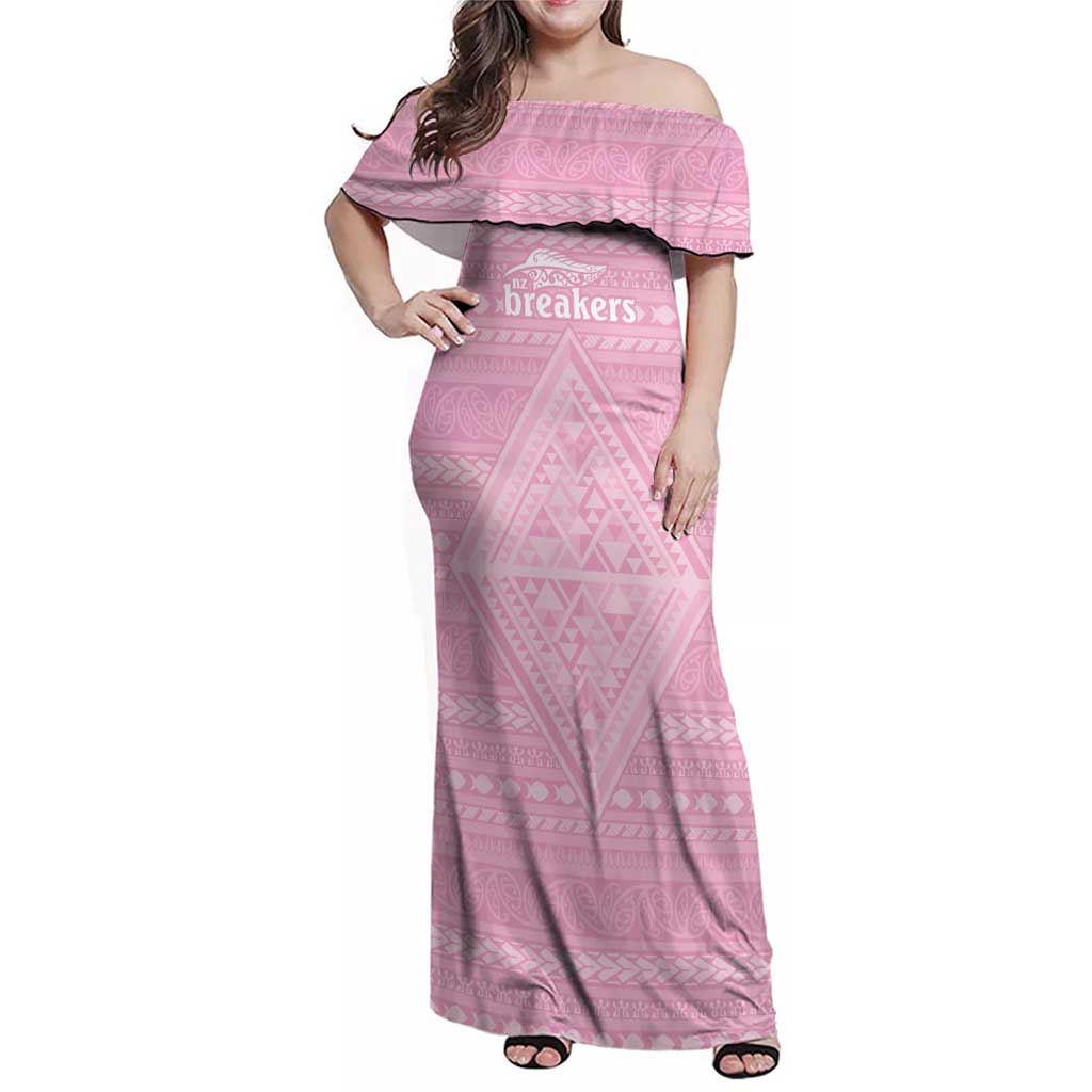 Custom New Zealand Basketball Indigenous Family Matching Off Shoulder Maxi Dress and Hawaiian Shirt - Aussie Hoodie