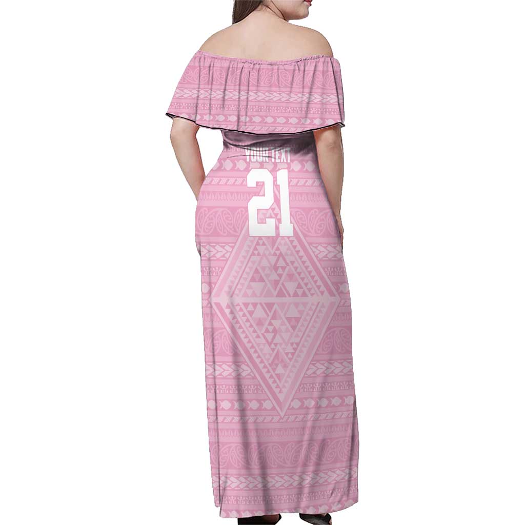 Custom New Zealand Basketball Indigenous Family Matching Off Shoulder Maxi Dress and Hawaiian Shirt - Aussie Hoodie