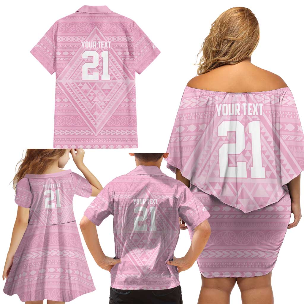 Custom New Zealand Basketball Indigenous Family Matching Off Shoulder Short Dress and Hawaiian Shirt - Aussie Hoodie