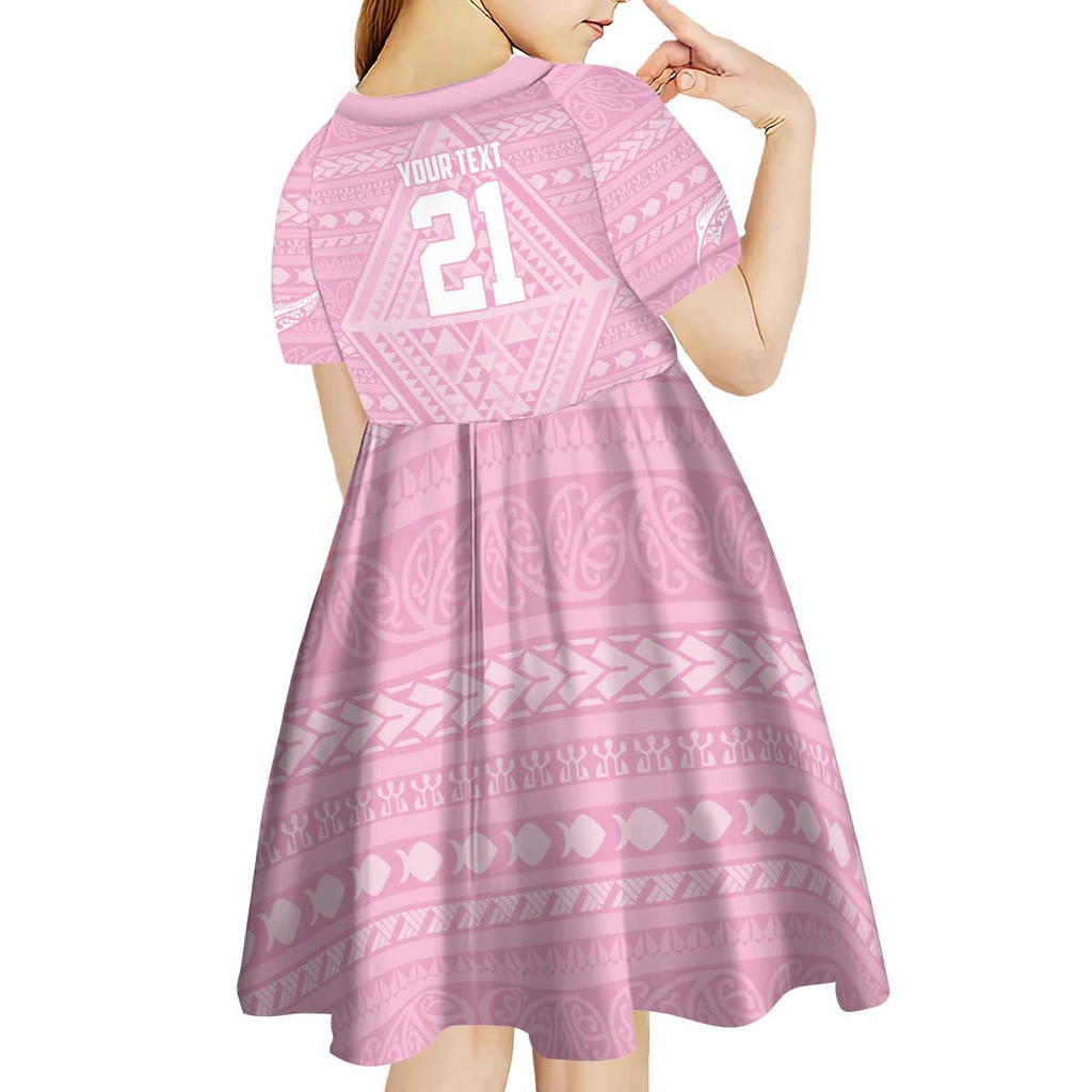 Custom New Zealand Basketball Indigenous Kid Short Sleeve Dress - Aussie Hoodie