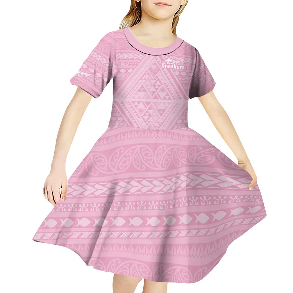 Custom New Zealand Basketball Indigenous Kid Short Sleeve Dress - Aussie Hoodie