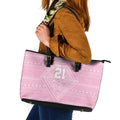Custom New Zealand Basketball Indigenous Leather Tote Bag - Aussie Hoodie